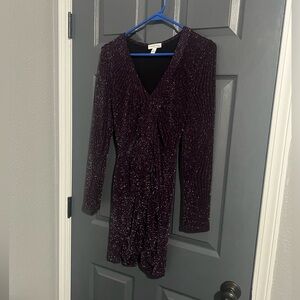 Sparkly purple midi dress